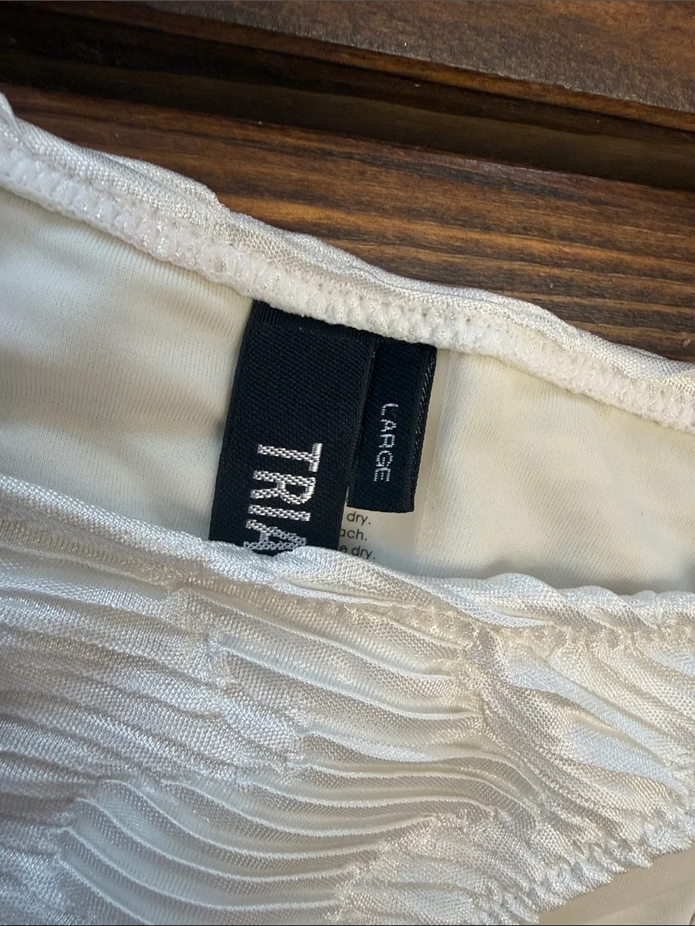triangl swimwear White Textured Tie-Side Bikini Set. Like new!  Top M/Bottom L.